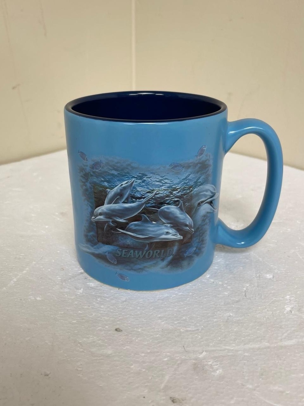SeaWorld Dolphin Blue Ceramic Mug